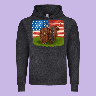 American Cows Vintage Hoodie Designed By Maliassmallbusiness