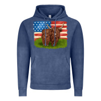 Vintage Denim American cows Vintage Hoodie - MaliasSmallBusiness
