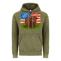 Vintage Olive American cows Vintage Hoodie - MaliasSmallBusiness