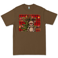Cacao reindeer trees background Premium Tee - AdoDesignShop