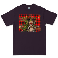 Plum reindeer trees background Premium Tee - AdoDesignShop