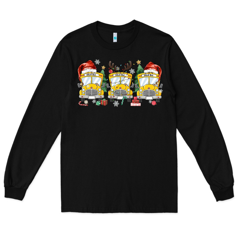 Christmas School Bus Long Sleeve Tee by MaliasSmallBusiness | Teevron