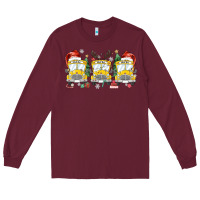 Burgundy christmas school bus Long Sleeve Tee - MaliasSmallBusiness