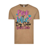 Pink Or Blue Big Sister Loves You Vintage Tee | Teevron
