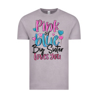 Vintage Zinc pink or blue big sister loves you Vintage Tee - MaliasSmallBusiness