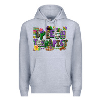 Heather Grey speech therapist mardi gras cowgirl Premium Hoodie - CowGirlArtShop
