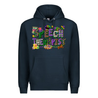 Navy speech therapist mardi gras cowgirl Premium Hoodie - CowGirlArtShop