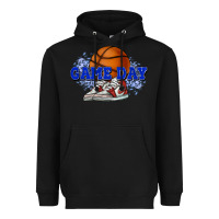 Black game day basketball Heavyweight Hoodie - HowdyJamesFarm