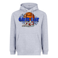 Heather Grey game day basketball Heavyweight Hoodie - HowdyJamesFarm