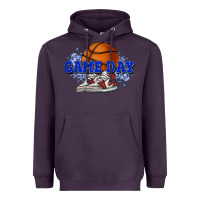 Plum game day basketball Heavyweight Hoodie - HowdyJamesFarm
