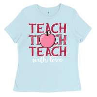 Baby Blue teach with love Ladies Tee - JahusDesignShop