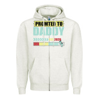 Oatmeal Heather Promoted To Daddy Est 2020 Zipper Hoodie - Bettercallsaul