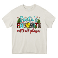 Cream santa s favorite softball player Heavy Core Tee - JahusDesignShop