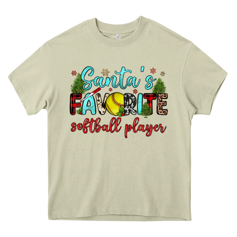 Santa S Favorite Softball Player Heavy Core Tee by JahusDesignShop | Teevron