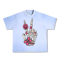 Grape Ice pink gemstone peace skeleton hand Urban Heavy Tee - MaliasSmallBusiness