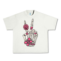 Pistachio pink gemstone peace skeleton hand Urban Heavy Tee - MaliasSmallBusiness