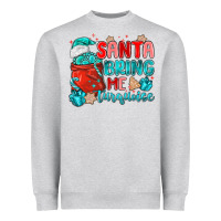 Heather Grey santa bring me turquoise Heavyweight Sweatshirt - MaliasSmallBusiness