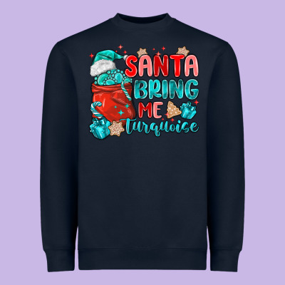 Santa Bring Me Turquoise Heavyweight Sweatshirt Designed By Maliassmallbusiness