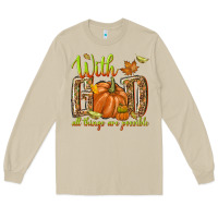 Mushroom with god all things are possible Long Sleeve Tee - NancyCooperArtShop