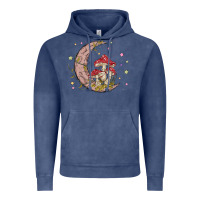 Vintage Denim moon and mushrooms Vintage Hoodie - MaliasSmallBusiness