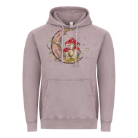 Vintage Zinc moon and mushrooms Vintage Hoodie - MaliasSmallBusiness