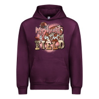Mauve Wine my heart is on that field Urban Hoodie - FaDigitalArtStudio