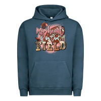 Pigment Midnight Navy my heart is on that field Urban Hoodie - FaDigitalArtStudio