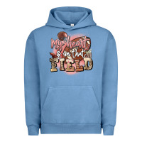 Pigment Pebble Blue my heart is on that field Urban Hoodie - FaDigitalArtStudio