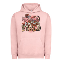 Pigment Salmon my heart is on that field Urban Hoodie - FaDigitalArtStudio