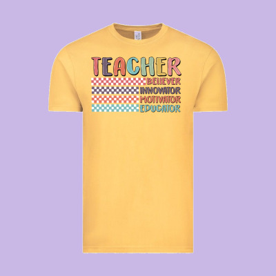 Retro Teacher Vintage Tee Designed By Maliassmallbusiness