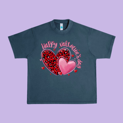 Happy Valentine's Day Hearts Urban Heavy Tee Designed By Maliassmallbusiness