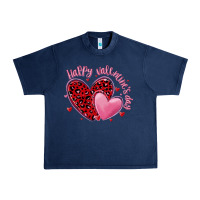 Navy happy valentine's day hearts Urban Heavy Tee - MaliasSmallBusiness