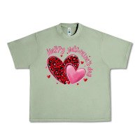Oil Green happy valentine's day hearts Urban Heavy Tee - MaliasSmallBusiness