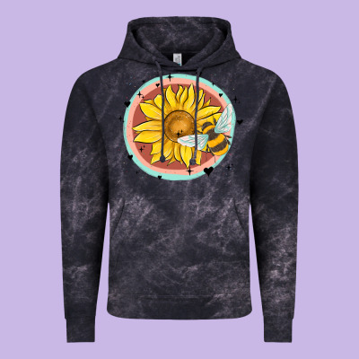 Bee And Sunflower Vintage Hoodie Designed By Maliassmallbusiness