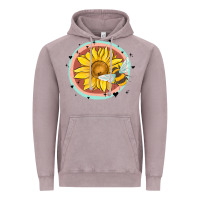 Vintage Zinc bee and sunflower Vintage Hoodie - MaliasSmallBusiness