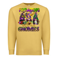 Antique Gold parading with my gnomies mardi gras Premium Sweatshirt - CowGirlArtShop
