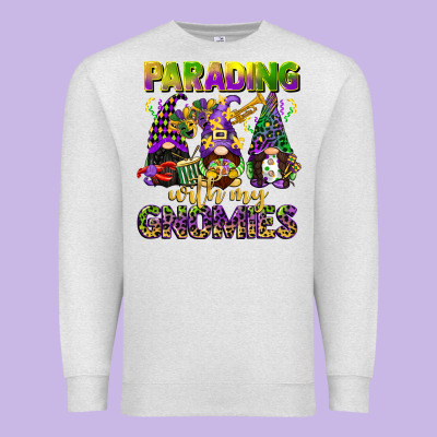 Parading With My Gnomies Mardi Gras Premium Sweatshirt Designed By Cowgirlartshop