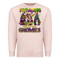 Pale Pink parading with my gnomies mardi gras Premium Sweatshirt - CowGirlArtShop