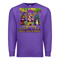 Purple parading with my gnomies mardi gras Premium Sweatshirt - CowGirlArtShop