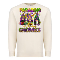 Sandshell parading with my gnomies mardi gras Premium Sweatshirt - CowGirlArtShop