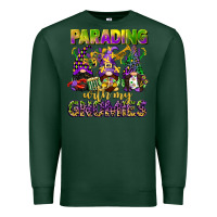 Sports Green parading with my gnomies mardi gras Premium Sweatshirt - CowGirlArtShop