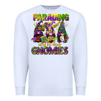 White parading with my gnomies mardi gras Premium Sweatshirt - CowGirlArtShop