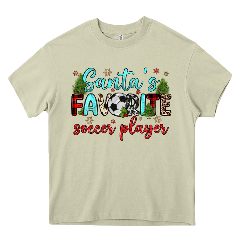 Santa S Favorite Soccer Player Heavy Core Tee by JahusDesignShop | Teevron