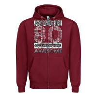 Burgundy Born in 1980 Womens Zipper Hoodie - Bettercallsaul