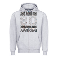 Heather Grey Born in 1980 Womens Zipper Hoodie - Bettercallsaul