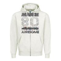 Oatmeal Heather Born in 1980 Womens Zipper Hoodie - Bettercallsaul