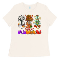 Bone happy hallothanksmas trees Ladies Tee - AdoDesignShop