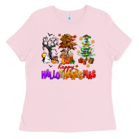 Happy Hallothanksmas Trees Ladies Tee | Teevron