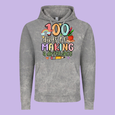 100 Days Of Making A Difference Vintage Hoodie Designed By Maliassmallbusiness