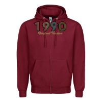 Burgundy Womens 30 Years Old 1990 Zipper Hoodie - Bettercallsaul